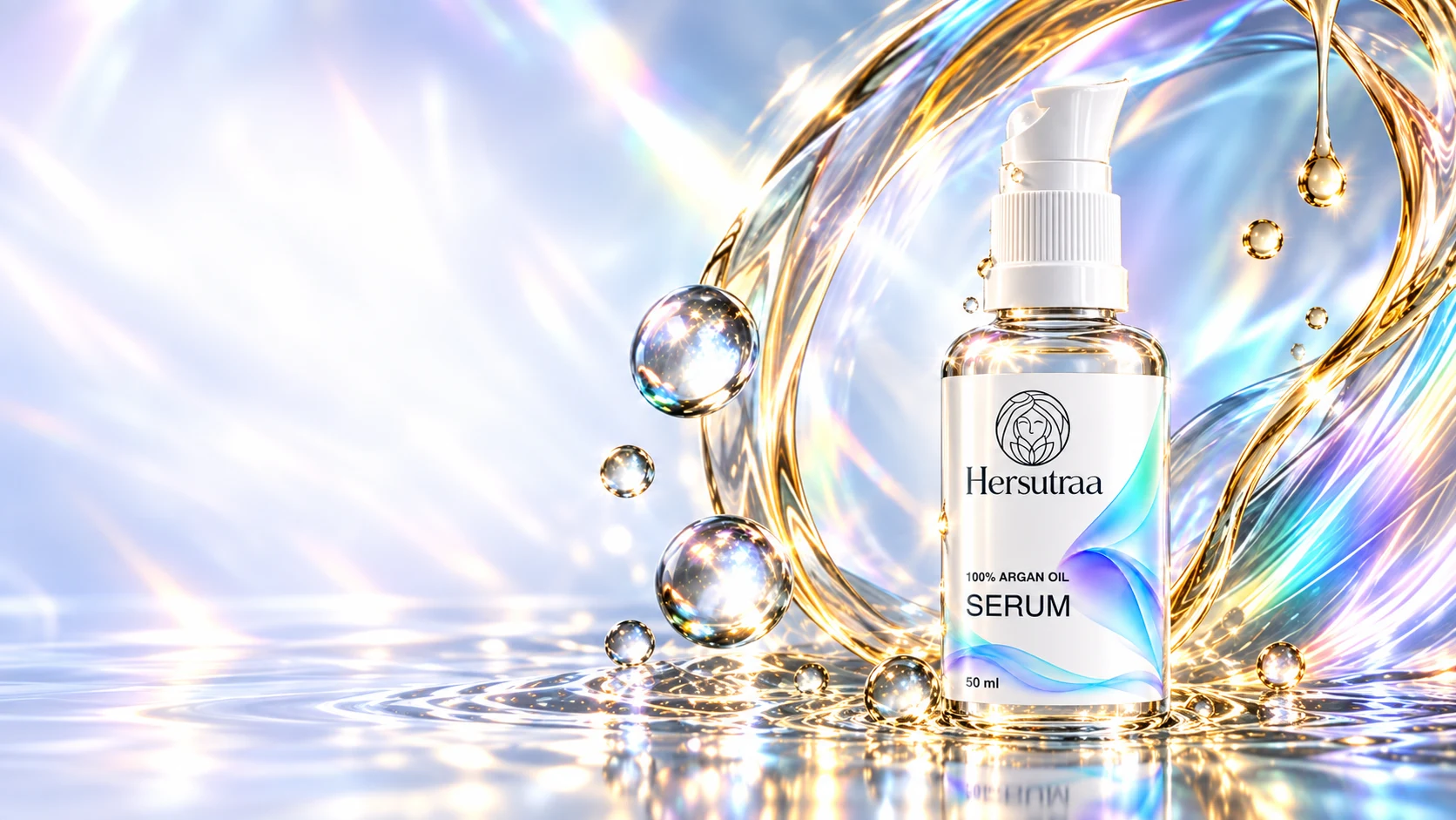Hersutraa serum in the approved prismatic packaging